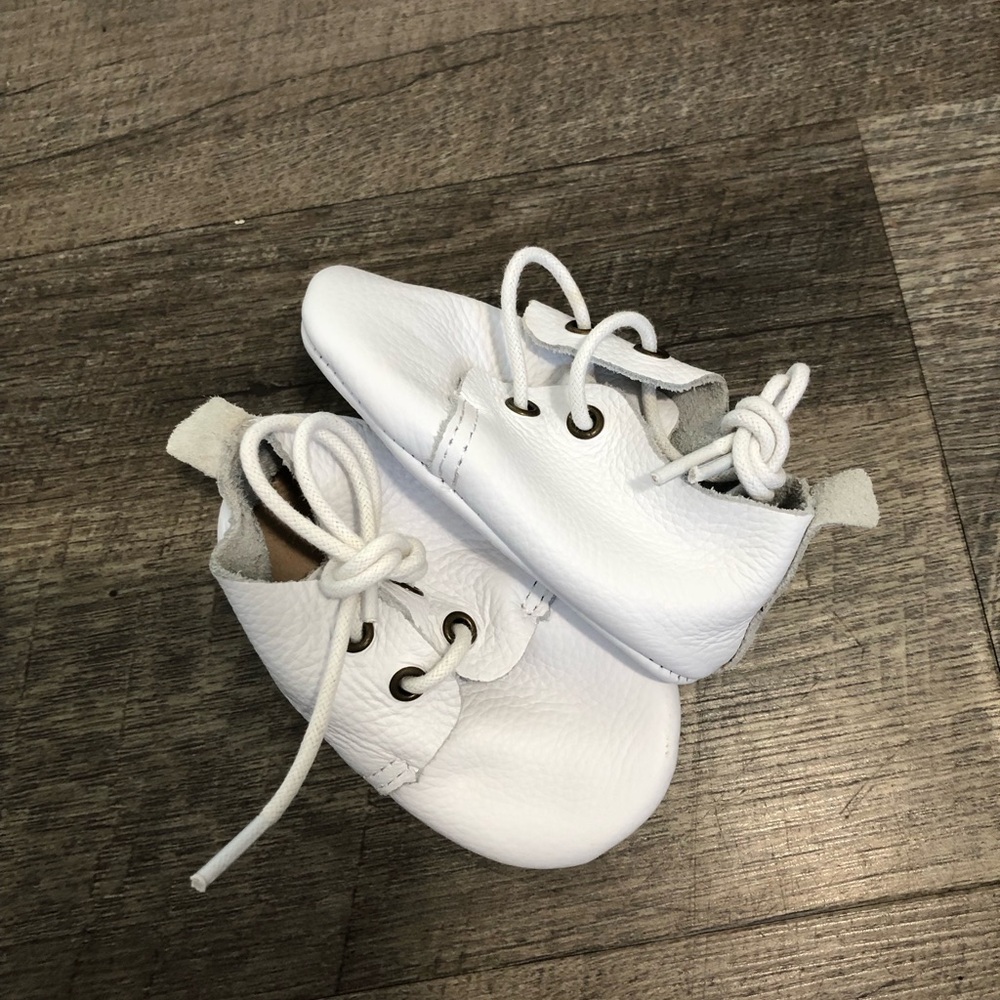 Raphael Jr. White Leather Kids Shoes